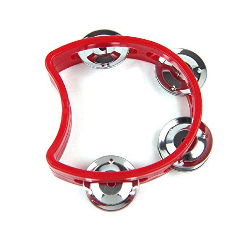 Special Ergonomic Shape Tambourine Red, Plastic 4