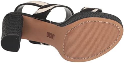 DKNY Women's Everyday Yadira-Platform Sl Heeled Sandal, Black/White, 7.5 | Image 3