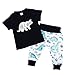 Produktbild Neugeborenes 2er-Set/1-3 Jahre Altes Junge Kurzarm Cartoon Drucken Tops Lässig Shorts Anzug Baby Home Set(schwarz,2-3 Jahre)