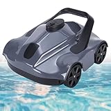 vnmudzeo Limpiador De Piscinas Robot, Potente SuccióN, con Potentes Motores De Doble Accionamiento De SuccióN, Puertos De SuccióN Duales, Aspiradora RobóTica para Piscinas,Grey