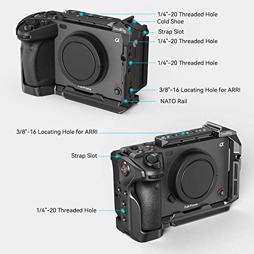 Image of SmallRig Handheld Cage Kit for Sony FX30 FX3 with XLR Handle Extension Rig, Wrist Strap and HDMI Cable Clamp - 4184, Black