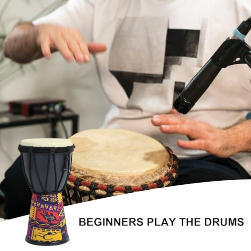 Goatskin - Percusión africana hecha a mano, tambor de bongo tradicional portátil, instrumento de sonido de calidad profesional | tambor de mano vintage de piel de cabra para fiestas musicales de Año - imagen 3