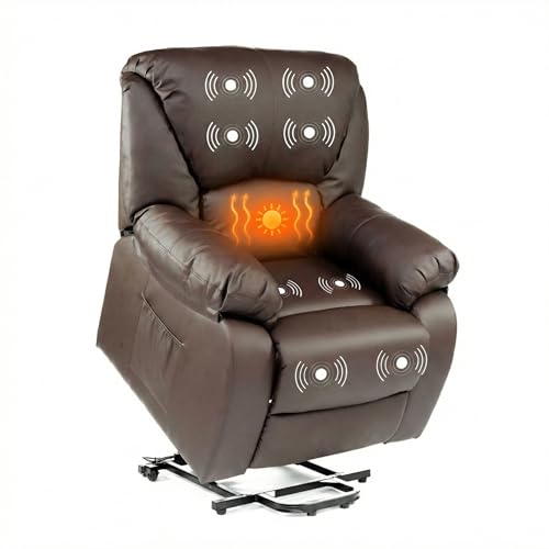 ECODE® Sillon de Relax Reclinable Levantapersonas Electrico con Masaje y Calor Lumbar - Sillones Electricos Stressless Ideales para Personas Mayores