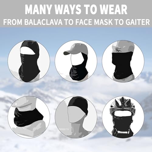 GOZINA Balaclava for Men, Ski Mask, Black Motorbike Balaclava, Airsoft Balaclava Face Masks for Cycling Hiking UV Protection Accessories - Image 7
