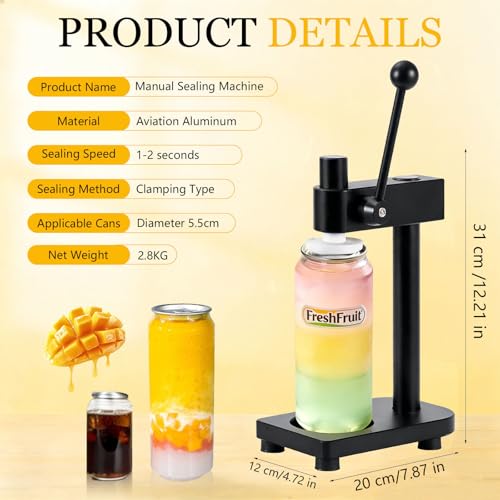 Scellant manuel canettes compact durable portable de 250 à 700 ml - 3