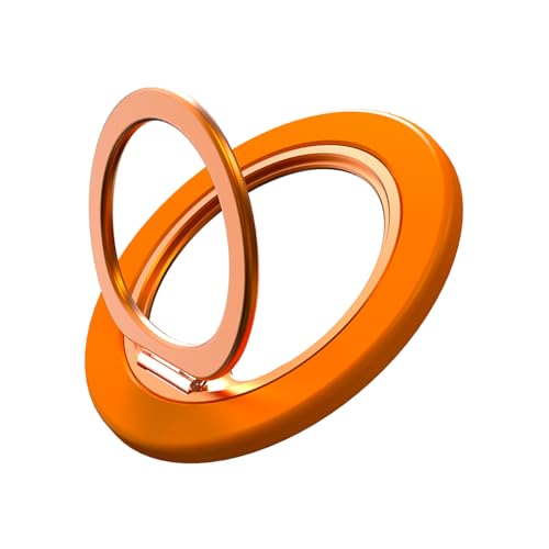 Image of Magnetic Phone Ring for MagSafe Phone Grip,Magnetic Cell Phone Stand Holder Finger Ring[Thin and Light Design] for iPhone Can Rotate 360 Degrees Compatible with iPhone12 /13 /14 /15 /16 /17Series-Orange