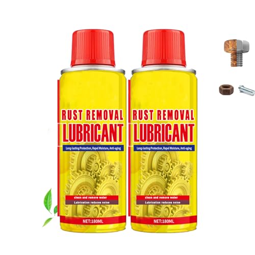 TERFISE 6.1oz Anti-Rust Lubricant Spray & Rust Remover for Metal Multi-Purpose Penetrating Oil Fast-Acting Lubricant Rust Dissolver for Vehicles Tools Chains Bolts & Hinges (2 pcs)