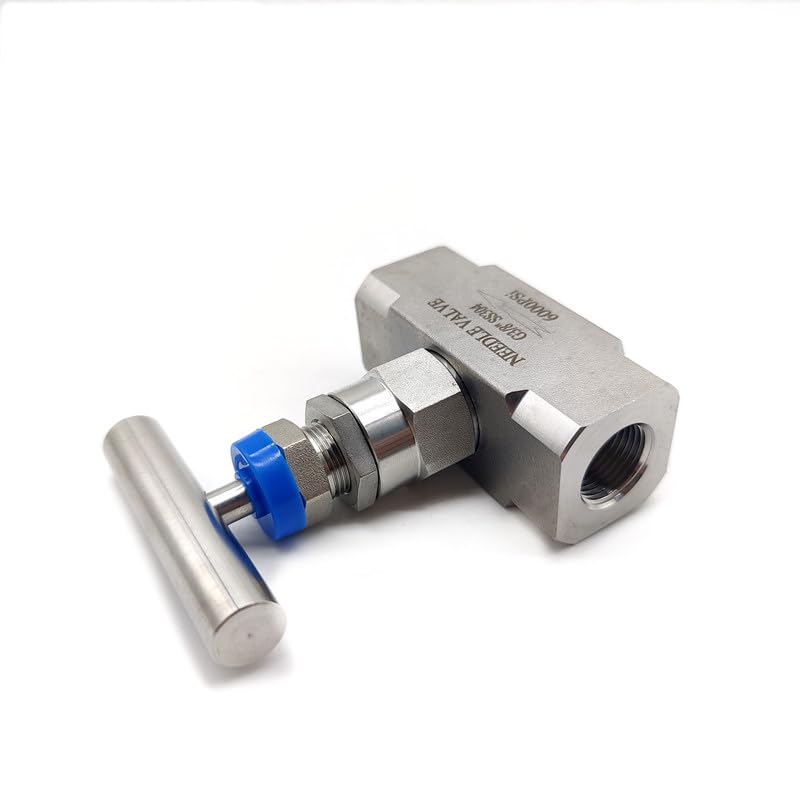 Válvula de globo tipo aguja de acero inoxidable 304 pasamuros de 1/2" NPT 6