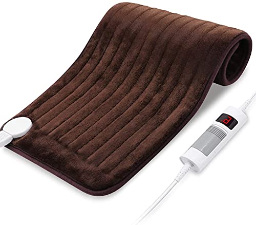 Coussin chauffant pour le dos et le cou 30 * 60 avec 6 niveaux de chauffage, coussin chauffant électrique extra large, ultra doux avec arrêt automatique Cover