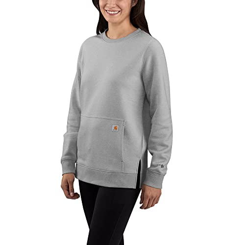 Carhartt Sudadera Force Force, ligera, de corte relajado, para mujer, gris, S