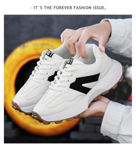 Geerta Women's Fashionable Lace Up Front Letter Design Low Top Sneakers, Casual Comfortable Sports Running Shoes, Trendy All-Match Chunky Casual Sneakers for Daily Wear, Trending Shoes4