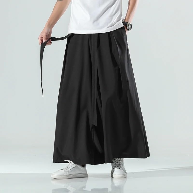 Chinese Style Men Summer Thin Ice Silk Casual Wide Pants Men Loose Harajuku Oversized Hip Hop Trousers4
