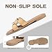 FITORY Women's Flat Sandals Fashion Square Open Toe Slides With Metal Chain Slippers for Summer Size 8