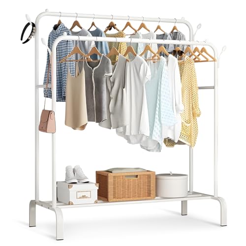 Reviews de Cajas y percheros para sombreros Top 5. 46 JESUS Perchero para Ropa, Barra de ropa de doble poste,Racks de Ropa para ropa, zapatos,sombreros,Cajas de Almacenamiento, Bolsos, perchero rack ropa, para balcón,...