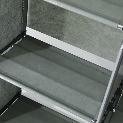 Image of Kuber Industries (Pack of 5) 9 Layer Book Rack | Book Cabinet Shelves for Bedroom Office Living Room | Storage Shelve for Books Storage Organizer | Adjustable Shelf Rack | SJ432G| Grey