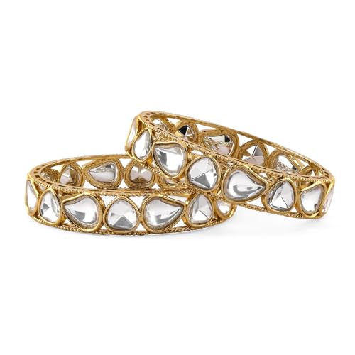 Image of Rubans Bangles Set of 2 Cubic Zirconia Ethnic Stylish Jewellery Gift for Women & Girls