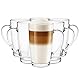 Glasmark Krosno Latte Macchiato Gläser Cappuccino 6er Set Teegläser- Mit Henkel Dessertgläser Wassergläser Kaffeegläser Glühweingläser Eiskaffee- Glühweintassen Groggläser 6x 400 ml