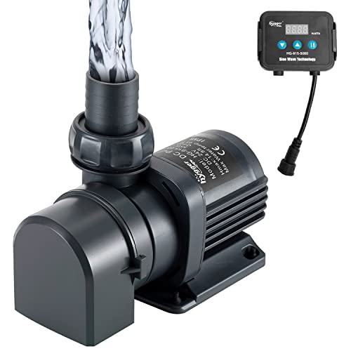 Hygger 1350GPH Quiet Submersible and External 24V Water Pump, with Controller (30%-100% Settings), Powerful Return Pump ...