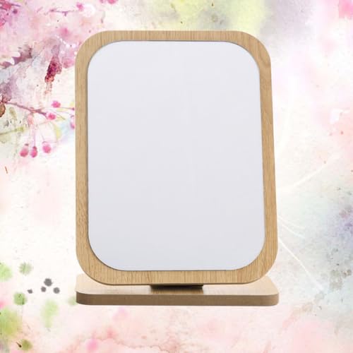 Espejo retro plegable de madera grande de maquillaje para escritorio 6