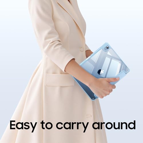 FINTIE Hybrid Case for iPad (A16) 11th Gen 11-inch (2025) & iPad 10th Gen 10.9-inch (2022) - Shockproof Clear Acrylic Back with TPU Frame, Built-in Pencil Holder, Auto Wake/Sleep, Sky Blue - Image 8