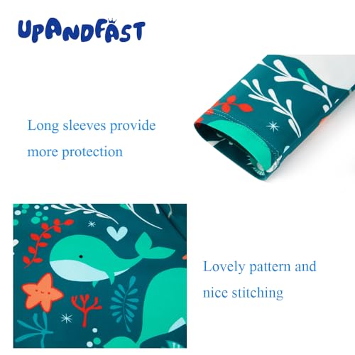 upandfast Baby/Toddler Swimsuit UPF 50+ Sun Protection One Piece Zipper Bathing Suit with Sun Hat Infant Beach Swimwear - Image 6