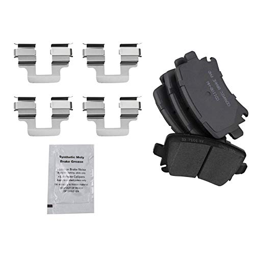 Image of TRQ Rear Brake Pad and Rotor Set Ceramic Compatible with 2010 Volkswagen Golf 2011 2017 GTI