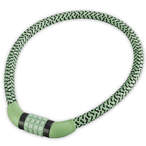 PUKY LOCKSTAR Kabelschloss Retro Green | Flexibles 70cm Stahlkabel | Individueller 4-stelliger Zahlencode | Diebstahlschutz | Sicher & Stilvoll | Robust & Langlebig | Kinderfreundlich | Fahrradzubehör