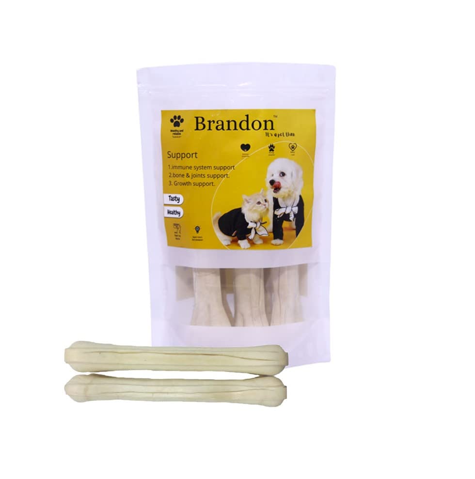Brandon 8 Inch 2 Pcs White digestible Calcium Treat Press Bone with Added Calcium & Nutrients Rawhide Dog chew (B08V55M6JY) Amazon Price History, Amazon Price Tracker