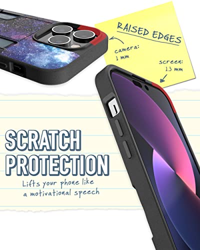Image of Smartish iPhone 14 Pro Wallet Case - Wallet Slayer Vol. 2 [Slim + Protective] Credit Card Holder w /Kickstand - Drop Tested Hidden Card Slot Compatible w /Apple iPhone 14 Pro - Spaced Out