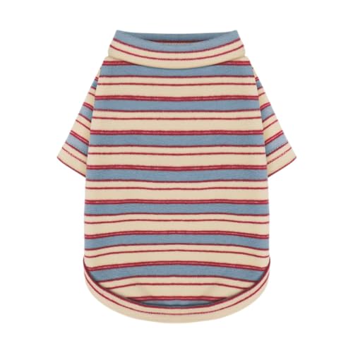 Stylish Striped Block Dog Shirt, Comfortable, Breathable, and Wrinkle-Resistant. Perfect Apparel for Small, Medium, & Large Dogs, a Must-Have for Pet Lovers M
