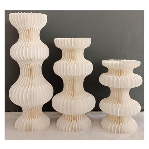 Colonne pliable en papier et son disque acrylique pour centre de table haut de gamme