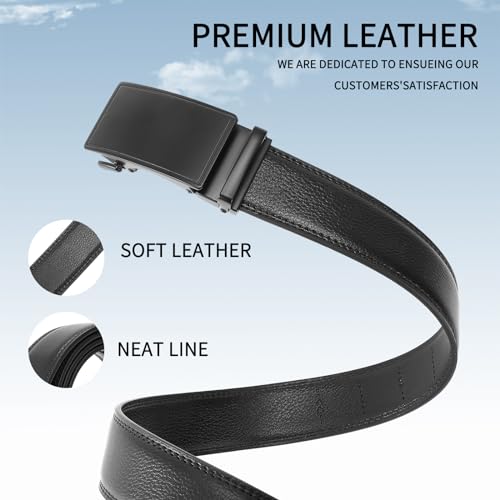FALAN MULE Mens Belt,Slide Leather Ratchet Belt for Mens Dress Casual,Size Adjustable4