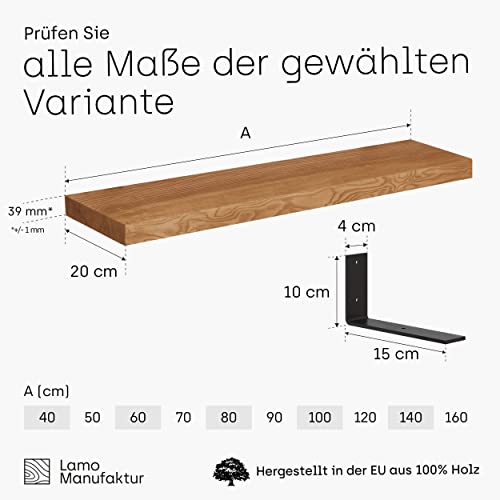 LAMO Manufaktur mensola in legno, mensola pensile