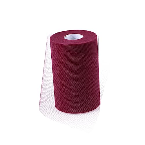 BEBEMOKO Mesh 15cm x 100y Tulle Rolls for Wedding Table Skirt Tutu Making Red