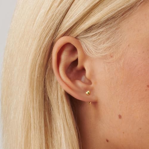 Image of CHIC & ARTSY 925 Sterling Silver Half Hoop Earrings for Women, Small Huggie Hoops Set with Ball Bar Star Moon Cross & Pearl, Lightweight Comfort Fit Everyday & Sleep Earrings