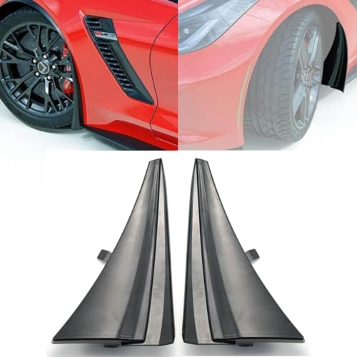 Image of Front Splash Guards Mud Flaps Compatible with Corvette C7 XL Extended 2014-2019 Guards Mudflap Fender Replacemen(Matte Black)