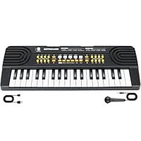 37 Key Piano Keyboard Toy for Kids Ages 3-5 Electric Pianos with Microphone Toddler First Music Toys for 3 4 5 6 7 Year Old Boys Girls Birthday (Black)