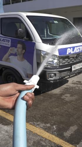 Image of Plasto Spray Nozzle for Hose Pipe, Useful for Gardening, Car, Bike Washing, High Pressure Adjustable Washing Nozzle for Garden Hoses, Lawn Watering & Cleaning (20mm)