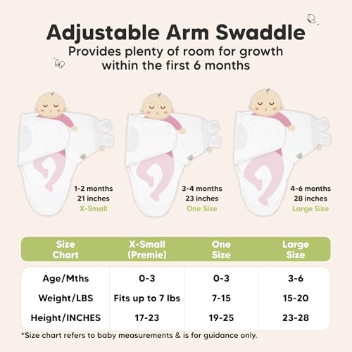 Image of 3-Pack Organic Baby Swaddle Sleep Sacks - Swaddles for Newborns, Infant 0-3 Months, Baby Girls, Boys, Soft & Snug Newborn Sleep Sack, Nursery Swaddling Blankets (Cloud, XS)