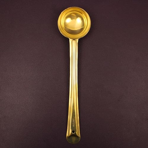 Image of Putrika Brass Utensil Pongal Pot Set | Pongal Paanai | Cookware | Urli | Heavy Weight With Lid and Ladle | Sankranthi Festival | Inner TIN Coating (Large-Kuli Karandi)