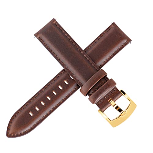 Image of OTTOODY Leather Watch Bands Quick Release, Elegant Top Grain Leather Watch Straps for Men & Women, Choice of Color & Width - 18mm, 19mm, 20mm, 21mm or 22mm Wristbands Bracelet for Watch & Smartwatch