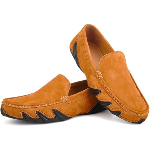 Men's Leather Casual Slip-On Loafers Non-Slip Soft Sole Driving Walking Shoes