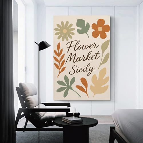 Toile Flower Market Sicily résout vos murs vides, art print 50x75cm salon