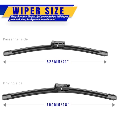 Image of 28 inch 21 inch Front Windshield Wiper blades Replacement for Ford Transit-150,Transit-250,Transit-350,Transit-350HD 2015-2023,Premium All-Season Replacement Automotive Windshield Wipers
