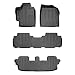 SMARTLINER Floor Mats 3 Row Liner Set Black for 2008-2013 Toyota Highlander Non Hybrid