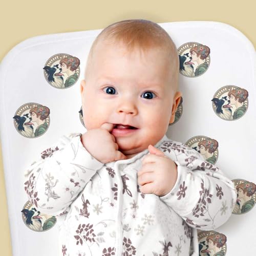Azeeda 'Girl with Border Collie' Baby Burp/Wash Cloth (BC00030015)2