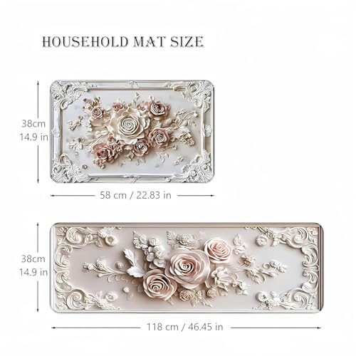 Image of Proxin Anti Fatigue Kitchen Rug Sets 2 Piece Non Slip Kitchen Mats for Floor Cushioned Kitchen Rugs & Mats Waterproof Comfort Standing Mat Runner for Kitchen,Home Office,Sink,Laundry (Multi 2)