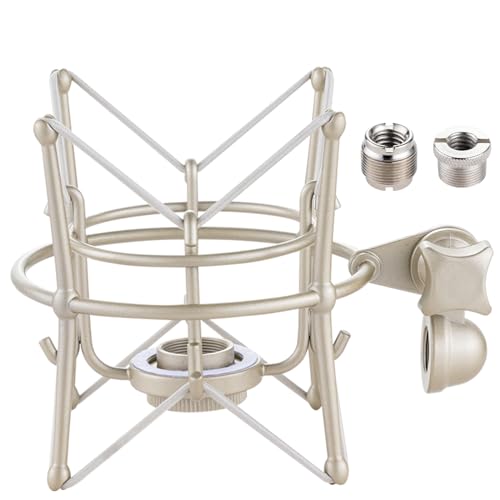 Xereizo Microphone Shock Mount, Metal Universal Mic Holder Spider Recording Mic Shockmount Stand Compatible with Many Condenser Mics for Samson Superlux MXL990 770 Tempo 2006 etc.
