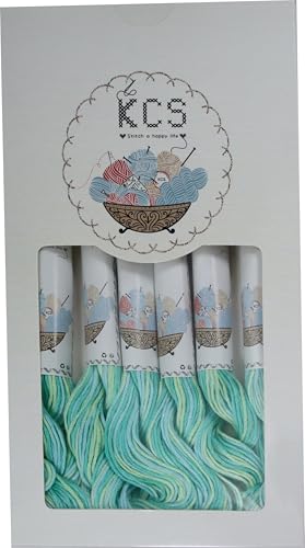 Image of KCS Big skeins of 25 Meters Size 25 Color Variegated Cross Stitch Stranded Threads,6 skeins,4040