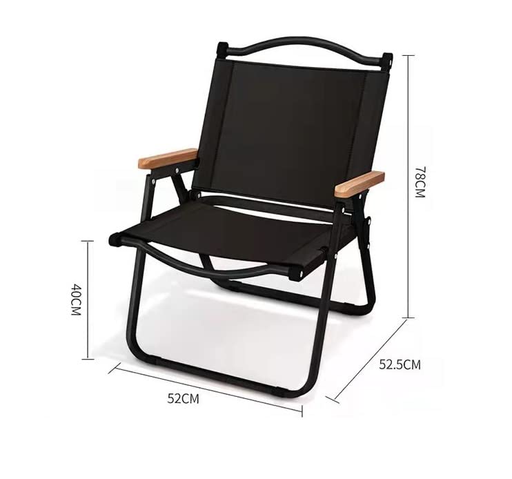 STAR-WORK-Portable-Foldable-Chair-Outdoor-Furniture-Compact-Chair-Aluminum-with-Armrests-for-Travel-Camping-Fishing-PicnicUltralight-Low-Beach-Concert-Camping-Folding-Chair-Black-Medium